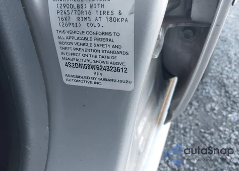 2002 Isuzu Rodeo Ls 3.2L/Lse 3.2L V6/S/S 3.2L V6 z USA, uszkodzony, nr VIN 4S2DM58W624323612